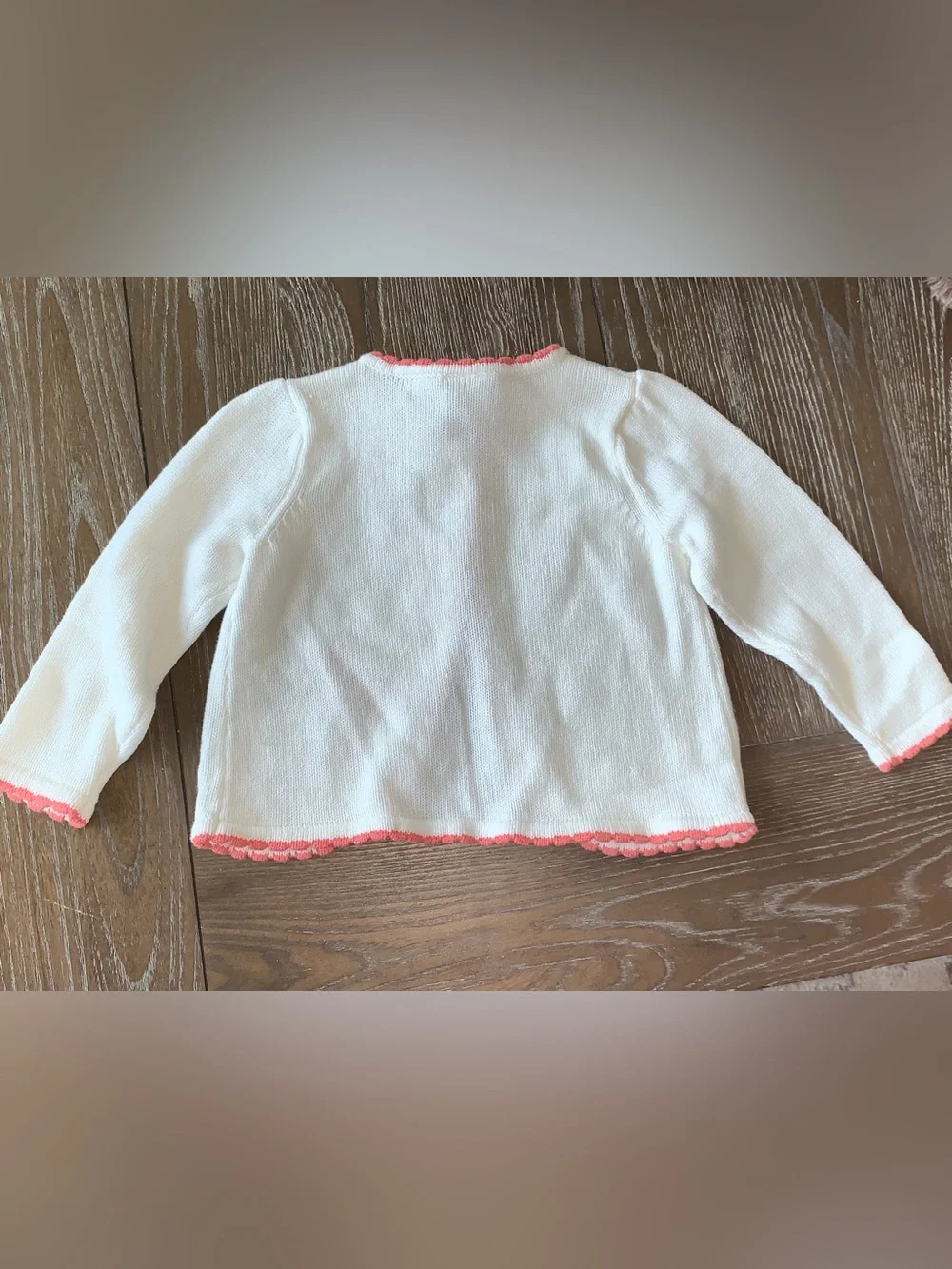 Gymboree NWT 12-18mo Baby Butterfly 100% Cotton Cardigan Cream/coral Trim